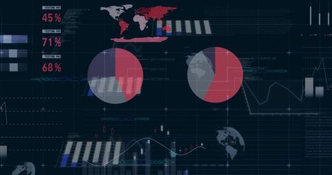 Digital Global Analytics Interface with Infographics and Data Visualization - Download Free Stock Images Pikwizard.com