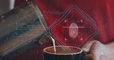 Biometric Coffee Security: Fingerprint Technology Overlay