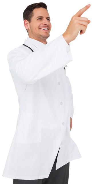 Smiling Male Doctor Pointing on Transparent Background Medical Healthcare - Download Free Stock Videos Pikwizard.com