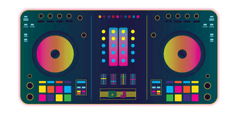 Colorful DJ Console Illustration on Transparent Background - Download Free Stock Videos Pikwizard.com
