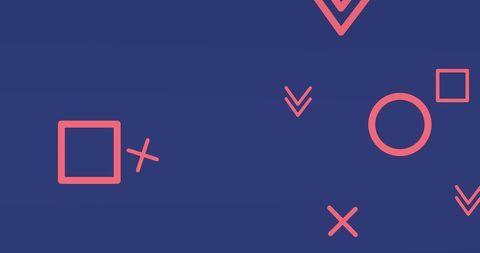 Colorful Geometric Shapes on Blue Background for Modern Design