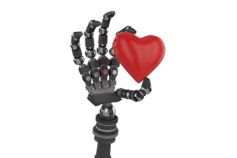 Robot Hand Holding Transparent Red Heart Love Symbol - Download Free Stock Videos Pikwizard.com