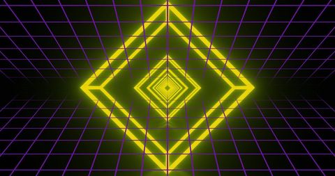 Retro flash sale concept with neon diamond and grid design