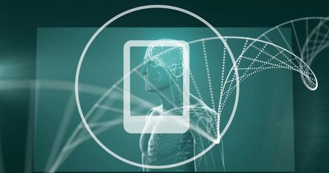 Smartphone on Darkness Interface Visualizing Futuristic Medical Concept