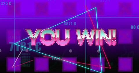 Winning banner with digital statistics background