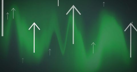 Rising Arrows on Vibrant Green Energy Background