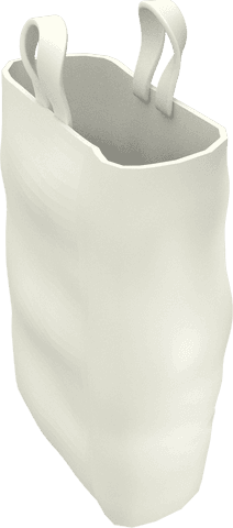 Elegant White Shopping Bag on Transparent Background