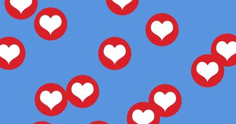 Heart Icons on Blue Background Representing Social Media Love - Download Free Stock Images Pikwizard.com