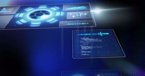 Futuristic Digital Interface with Data Visualizations and Code - Download Free Stock Images Pikwizard.com