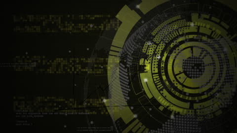 Futuristic Digital Interface with Molecule Scanning Animation