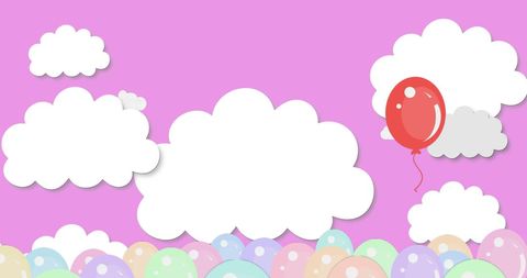 Colorful celebration balloons on pink background