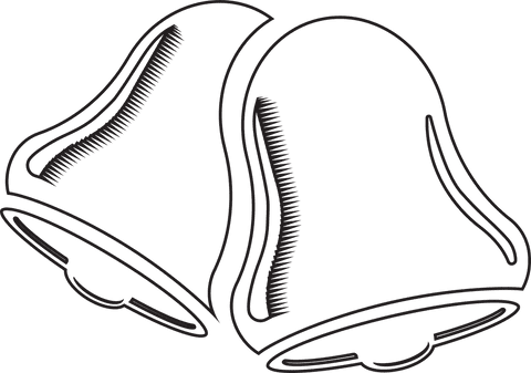 Wedding bells symbol on transparent background for celebrations