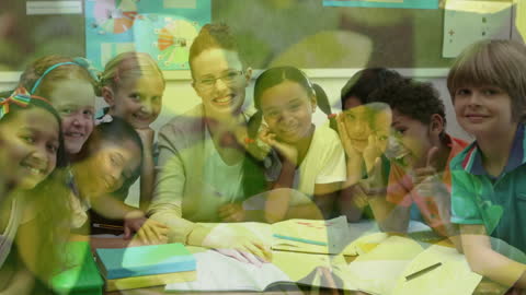 Teacher and Diverse Children Engaged in Classroom Learning