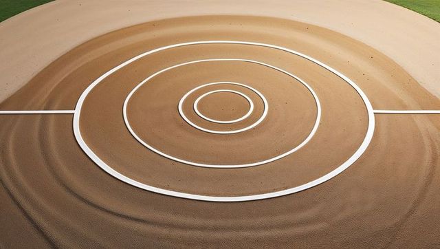 Concentric circles on sand in zen garden