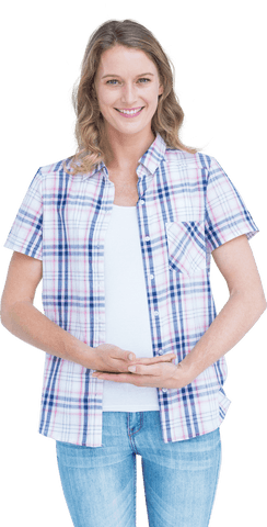 smiling woman in checkered shirt with transparent background - Download Free Stock Videos Pikwizard.com