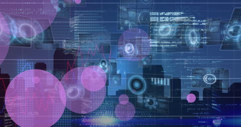 Futuristic Data Visualization with Cityscape Background