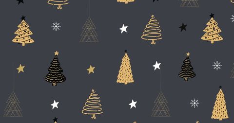 Festive Pattern with Christmas Trees on Grey Background - Download Free Stock Images Pikwizard.com