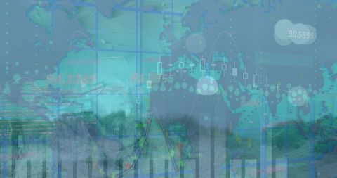 Abstract Analysis of Global Business with Digital Interface