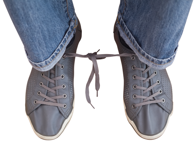 Close-Up of Jeans and-Tied Sneaker Laces on Transparent Background - Download Free Stock Videos Pikwizard.com