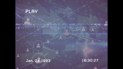 Retro Futuristic Network Interface with Connections