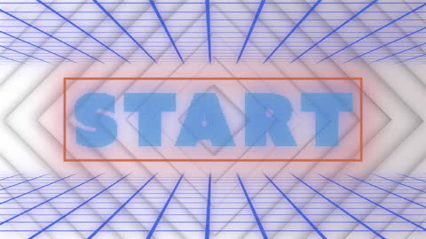 Futuristic Start Text with Blue Grid Lines