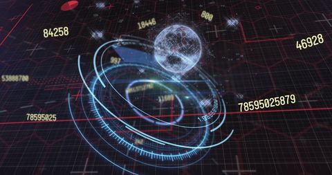 High-Tech Digital Interface with Globally Connected Data - Download Free Stock Images Pikwizard.com