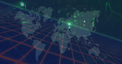 Global Digital Network Connections Over Futuristic Cityscape