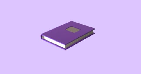 Purple book isolated on monochrome background