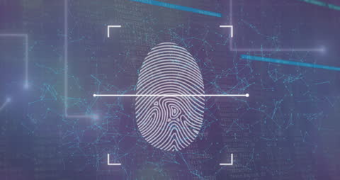 Digital Biometrics and Data Security Concept Animation
