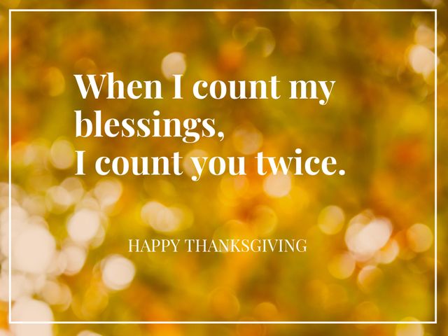 Thanksgiving Blessings with Warm Bokeh Background - Download Free Stock Templates Pikwizard.com