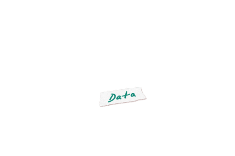 White Tag with Data Text on Transparent Background