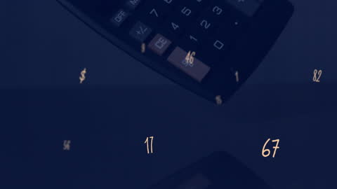 Floating Numbers Animation on Vintage Calculator for Finance Themed Design