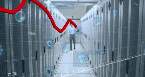 Digital Finance Crash in Data Center with Graphics