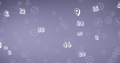 Abstract Digital Network with Media Icons and Numbers - Download Free Stock Images Pikwizard.com