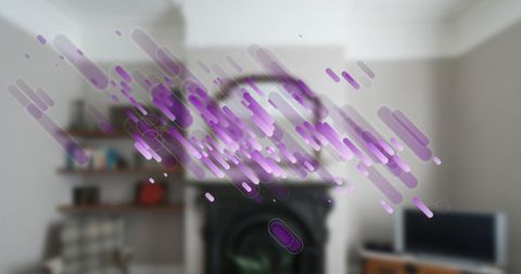 Digital Interface Overlaid on Cozy Living Space