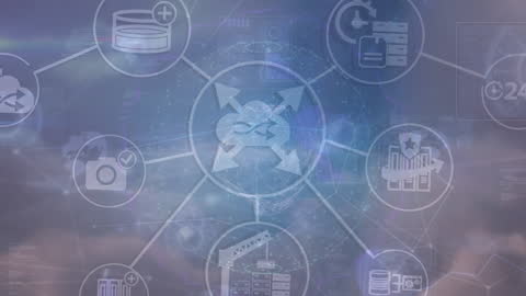 Technology Network Animation with Cloud and Globe Themes