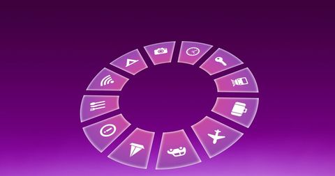Digital Travel Icons Spinning on Trendy Pink Background - Download Free Stock Images Pikwizard.com