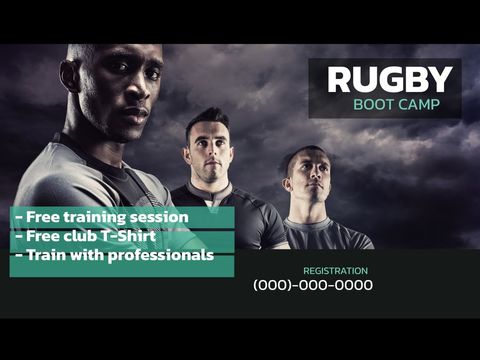 Rugby Boot Camp Promotion Featuring Determined Athletes - Download Free Stock Templates Pikwizard.com