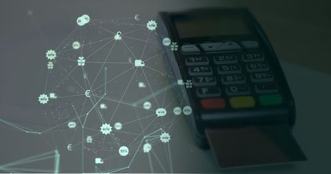 Digital Network Overlay and Payment Terminal - Download Free Stock Images Pikwizard.com