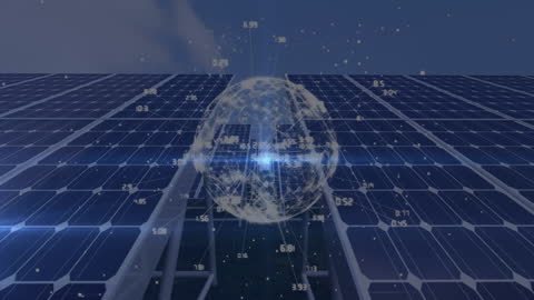 Spinning Globe with Renewable Energy Representations