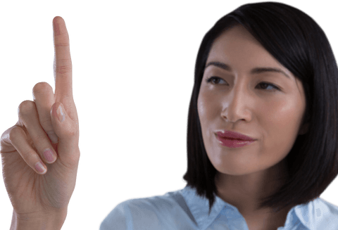Asian Businesswoman Interacting with Transparent Interface - Download Free Stock Videos Pikwizard.com