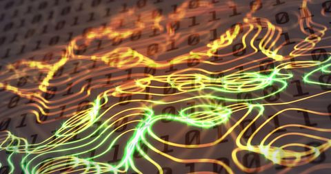 Abstract Binary Code Network with Glowing Connections - Download Free Stock Images Pikwizard.com