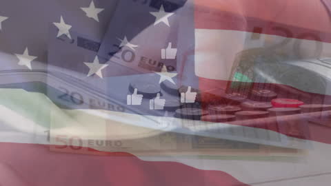 Global Business and Media Influence in USA Concept