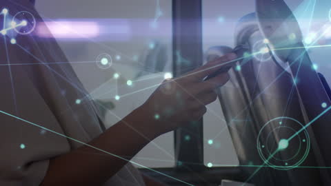 Businesswoman Exploring Global Network Connections on Smartphone