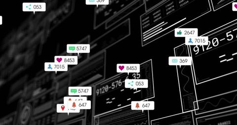 Virtual Dashboard Popup Notifications in Futuristic Interface