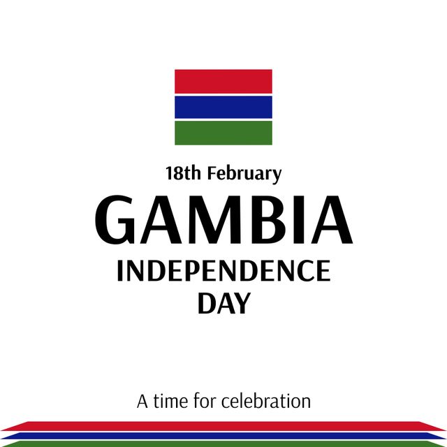 Gambia Independence Day Celebration Poster with Flag and Date Design - Download Free Stock Templates Pikwizard.com