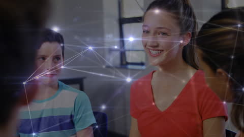 Diverse Students Exploring Digital Networking Concepts