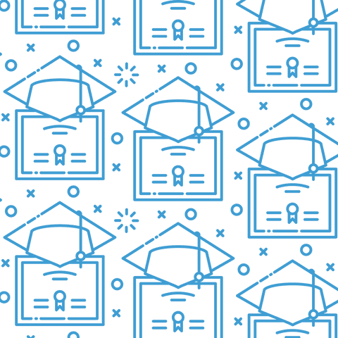Seamless Blue Academic Cap Pattern on Transparent Background - Download Free Stock Videos Pikwizard.com
