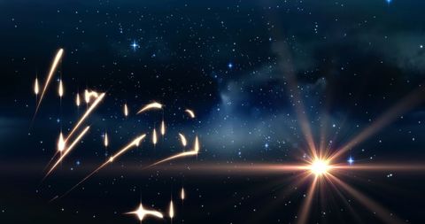 Festive Fireworks Display in Starry Night Sky - Download Free Stock Images Pikwizard.com