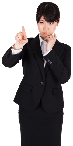 focused asian businesswoman pointing with index finger transparent - Download Free Stock Videos Pikwizard.com